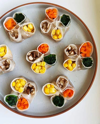 Vegetable Dumplings (vegetarian soup dumplings with agar agar)