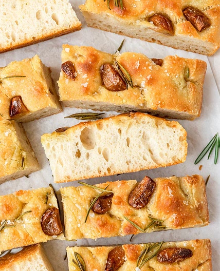 Sourdough Focaccia with Roasted Garlic