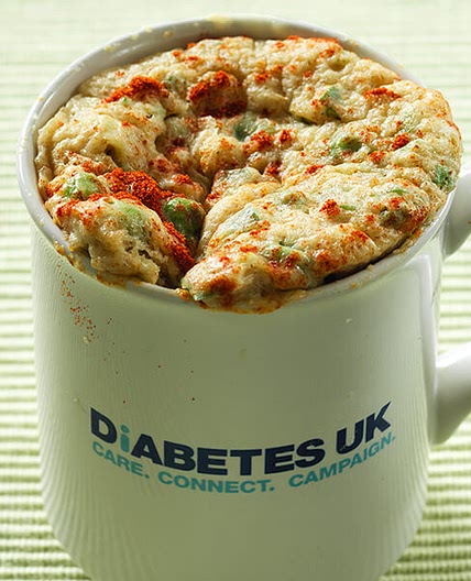 Microwave mug: Sweetcorn and Cheddar crustless quiche