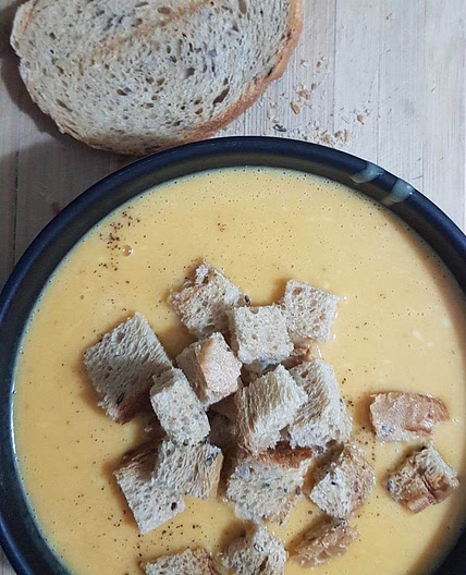 Puree-soup with vegetables and cheese