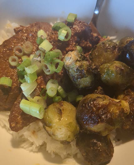 Air-fryer frozen Brussels sprouts
