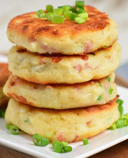 Ham and Cheese Mashed Potato Cakes