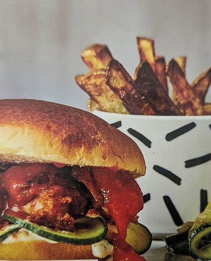 Buffalo Fried Chicken Burger with Pickles & Ranch