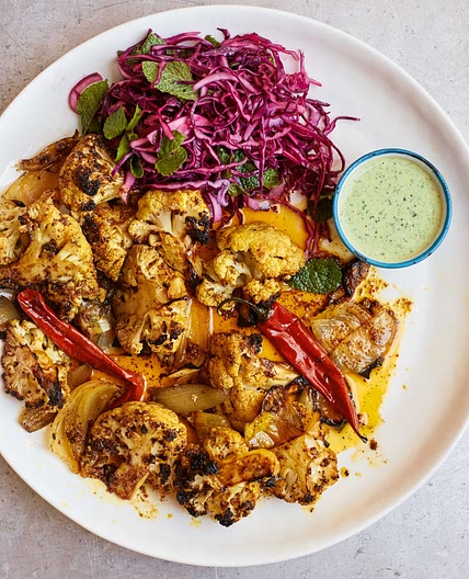 The Ottolenghi Test Kitchen’s Shawarma Cauliflower with Green Tahini