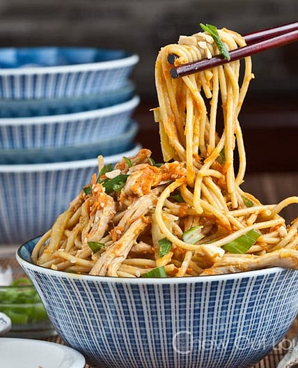 Peanut Sesame Noodles with Sriracha