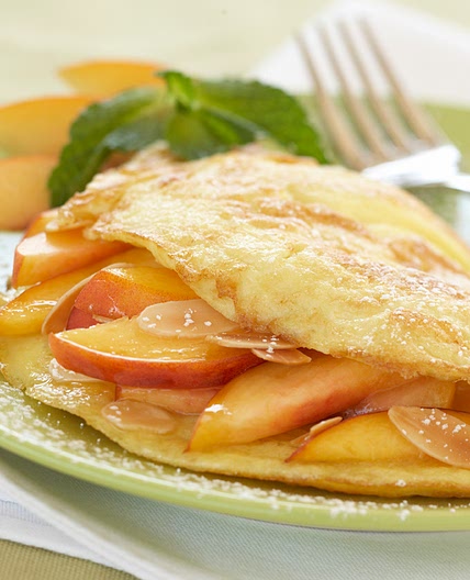 Peach, Honey & Almond Omelette
