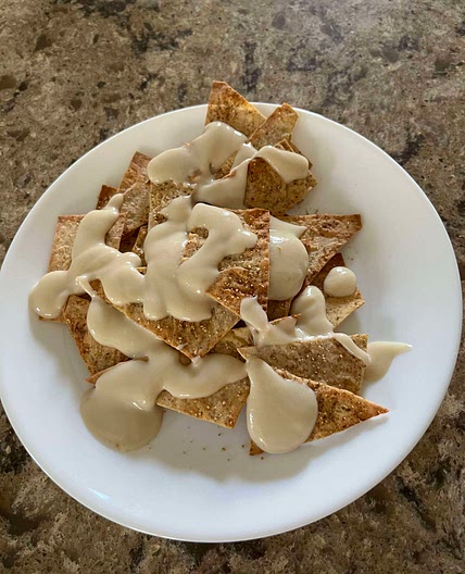 Cinnamon chips with cake batter icing