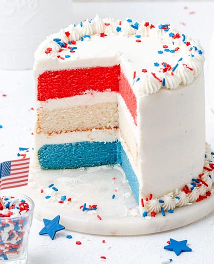 Red, White, & Blue Layer Cake