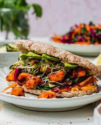 Harissa Tofu and Courgette Pittas (Vegan High-Protein)