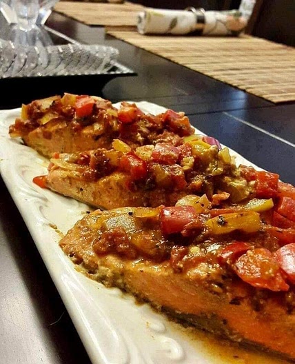 Rainbow Pepper Salmon