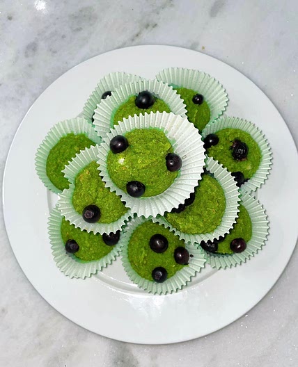 Spinach and Blueberry Muffins 