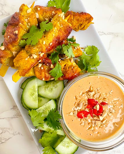 Chicken Satay with Peanut Sauce