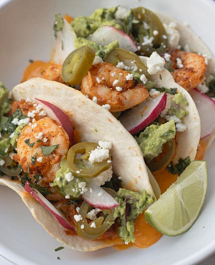 Easy Air Fryer Shrimp Tacos with Cheese