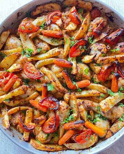 One Pan Roasted Chicken Drumsticks (Pantry & Fridge Clear-out!)