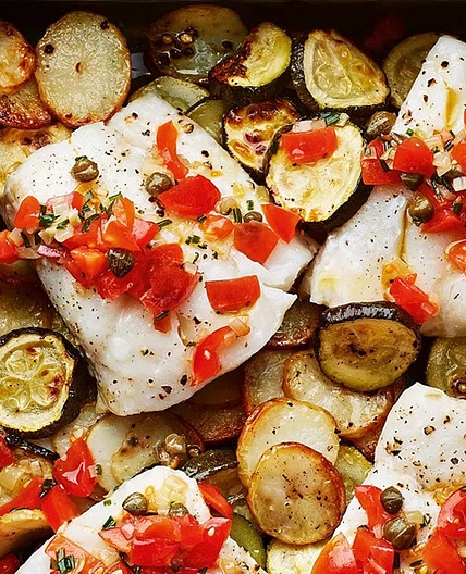 Roast Cod with Tomato Dressing