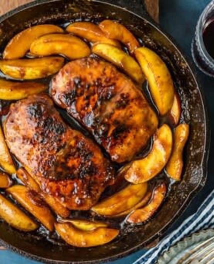 One Pan Skillet Apple Butter Pork Chops - The Cookie Rookie®
