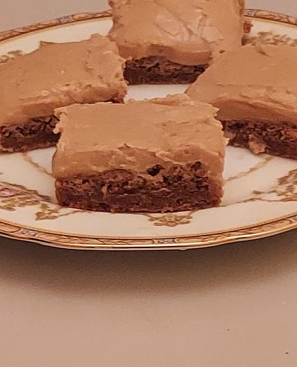 Butterscotch Brownies with Caramel Icing