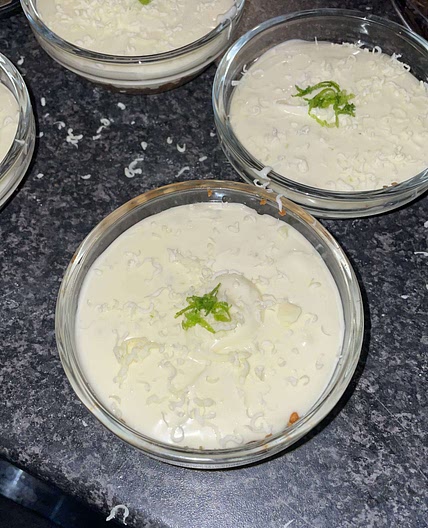 White chocolate lime cheesecake
