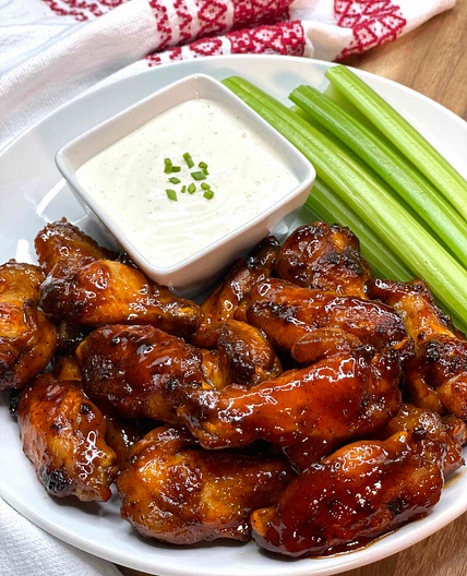 Honey Buffalo Air fryer Wings