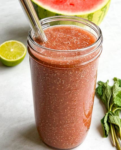 Watermelon Juice Recipe with Chia Seeds