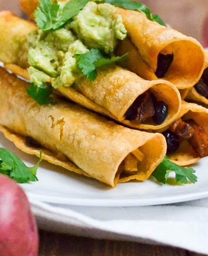 Red Potato and Black Bean Taquitos