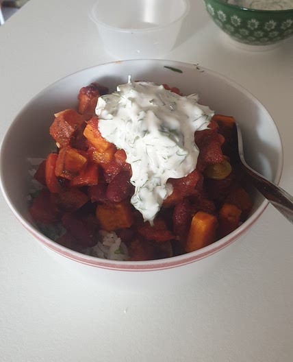 Cajun Spiced Roast Vegetable Stew with Coriander Rice