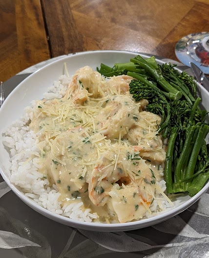 Creamy Garlic Prawns