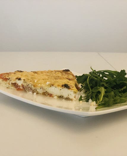 Quiche sans pâte thon tomates moutarde