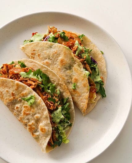 Shredded tofu tacos 