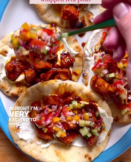 Honey Garlic Chicken Pita with Whipped Feta