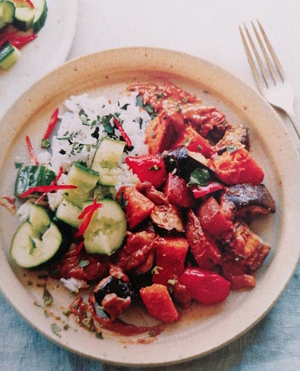 Sweet Potato and aubergine Satay