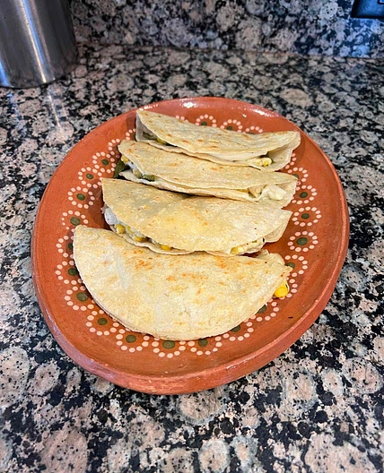 TACOS DE POLLO CON RAJAS 