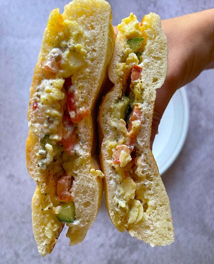 Labneh and Za’atar Scrambled Egg Sandwich