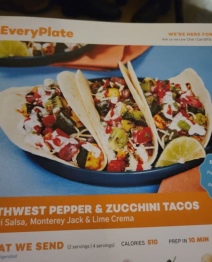 Southwest Pepper and Zucchini Tacos with Kiwi salsa, Monterey Jack and Lima Crema