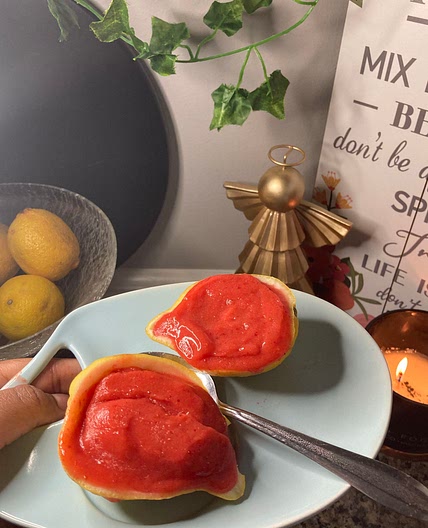 Strawberry lemon sorbet 