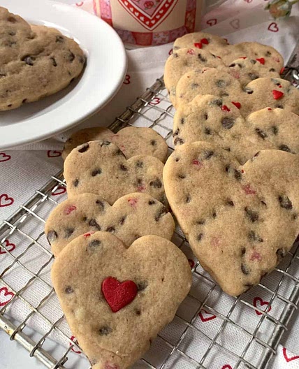 Heart Shaped Chocolate Chip Cookies