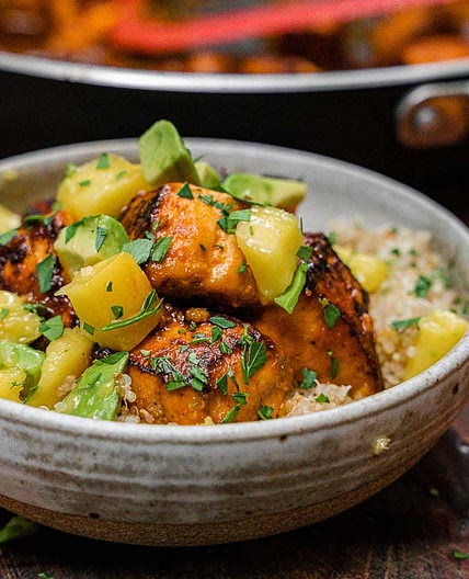 Fire Salmon with Avocado Mango Salsa - Fit Men Cook