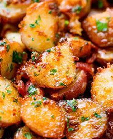 Roasted Garlic Butter Parmesan Potatoes