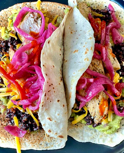 Rainbow Chicken Tacos