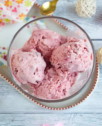 Homemade Cherry Vanilla Ice Cream