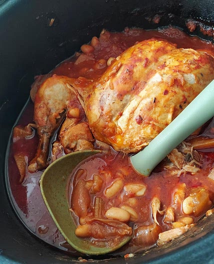 Slow Cooker North African Chicken and Beans