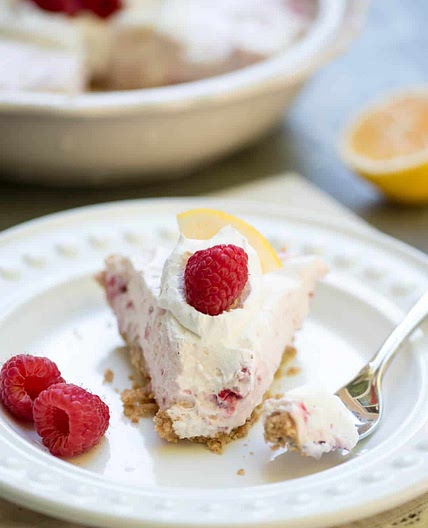 No bake raspberry lemon cream pie