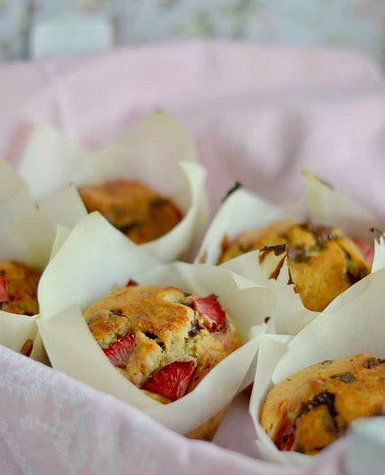 Muffins de frutilla