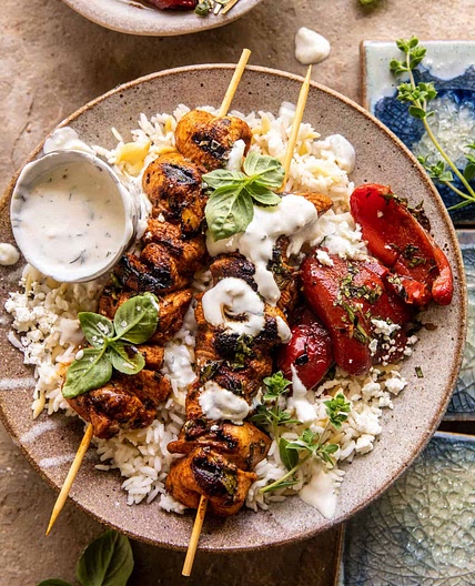 Chicken Tzatziki Rice Bowls