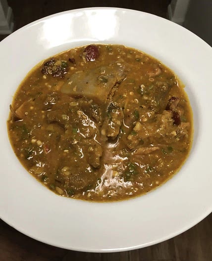 Okra stew with ogbono