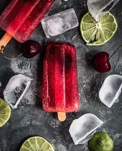 Cherry Limeade Popsicles