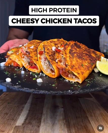 Cheesy chicken tacos