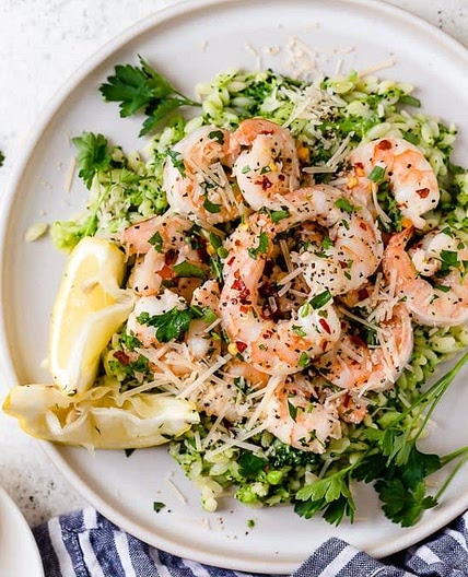 Shrimp Scampi with Broccoli Orzo