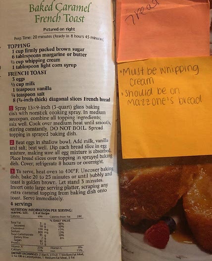 Mom's baked carmel french toast