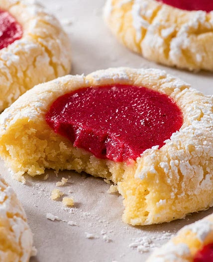 Raspberry Curd Lemon Cookies (Gluten Free)